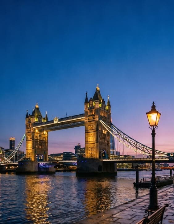 Tower Bridge, London, at dusk